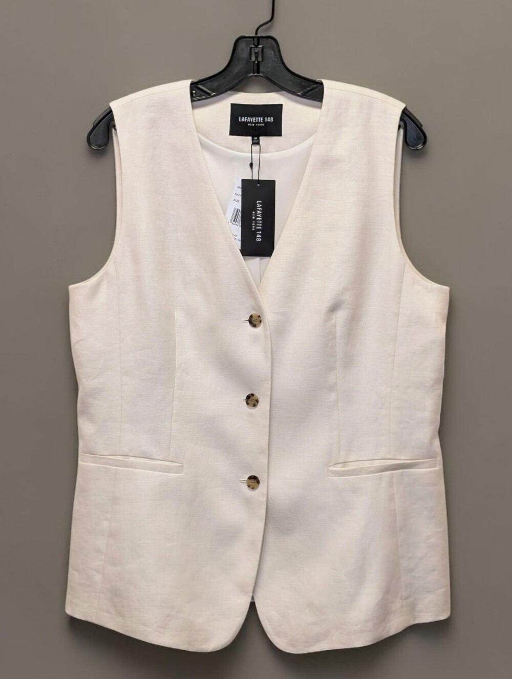Lafayette 148 NWT Raffia Linen Longline Tailored Vest 10